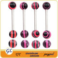 TR01030 resin tongue ring jewelry , tongue barbell piercing , plastic tongue ring barbell